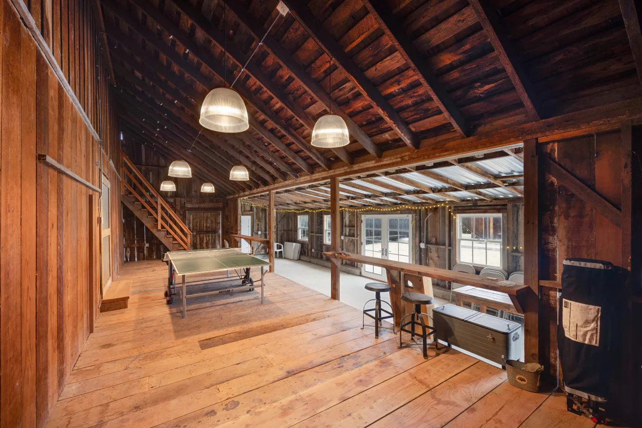 Heritage barn interior at a country property